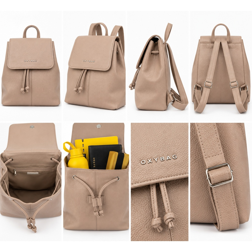 Dámský batoh LUXY Leather Mocca